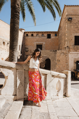 A-line maxi skirt - 70s peach