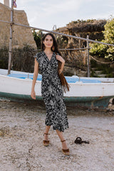 Midi Cross Dress - Black & White