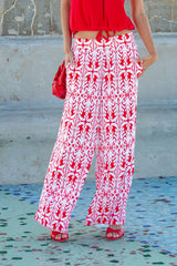 Palazzo trousers - Red and White