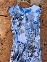 V neck adjustable dress - Cashmere Blue