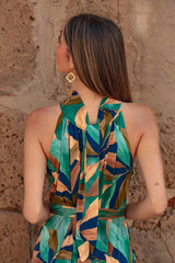 Mini Trapeze Dress - Mediterranean Leaf