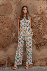 High Neck Playsuit - Spring Mosaic