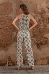 High Neck Playsuit - Spring Mosaic
