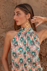 High Neck Playsuit - Spring Mosaic