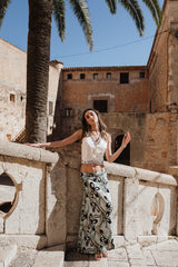 A-line maxi skirt - retro green