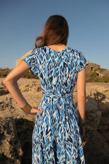 V-Neck Wide leg Playsuit - Diamond Blue