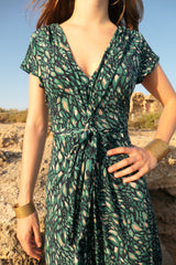 V-Neck Wide leg Playsuit - Emerald Green