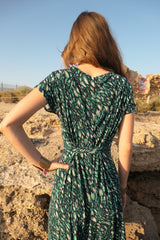 V-Neck Wide leg Playsuit - Emerald Green