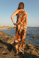 High Neck Playsuit - Earth tones