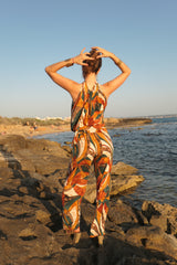 High Neck Playsuit - Earth tones