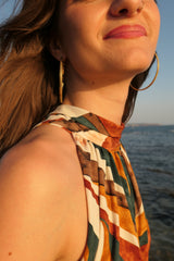 High Neck Playsuit - Earth tones