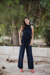 High neck playsuit - Navy Blue