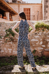 High neck playsuit - Blue Flower