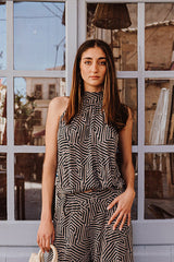 Halter neck bow top - Optic Green