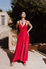 Low cut belted dress