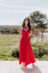 Low cut belted dress