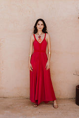 Low cut belted dress