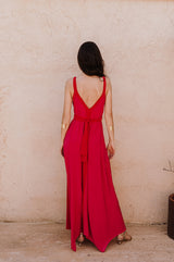 Low cut belted dress