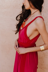 Low cut belted dress