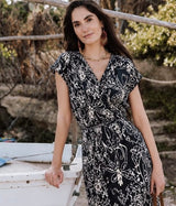 Midi Cross Dress - Black & White