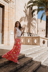 A-line maxi skirt - 70s peach