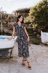 Midi Cross Dress - Black & White
