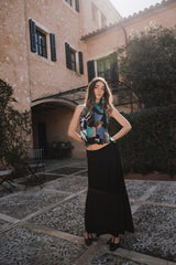 Halter neck bow top - Mediterranean Night