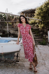 Midi Cross Dress - Mallorquin red