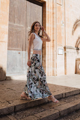 A-line maxi skirt - retro green