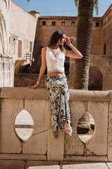 A-line maxi skirt - retro green