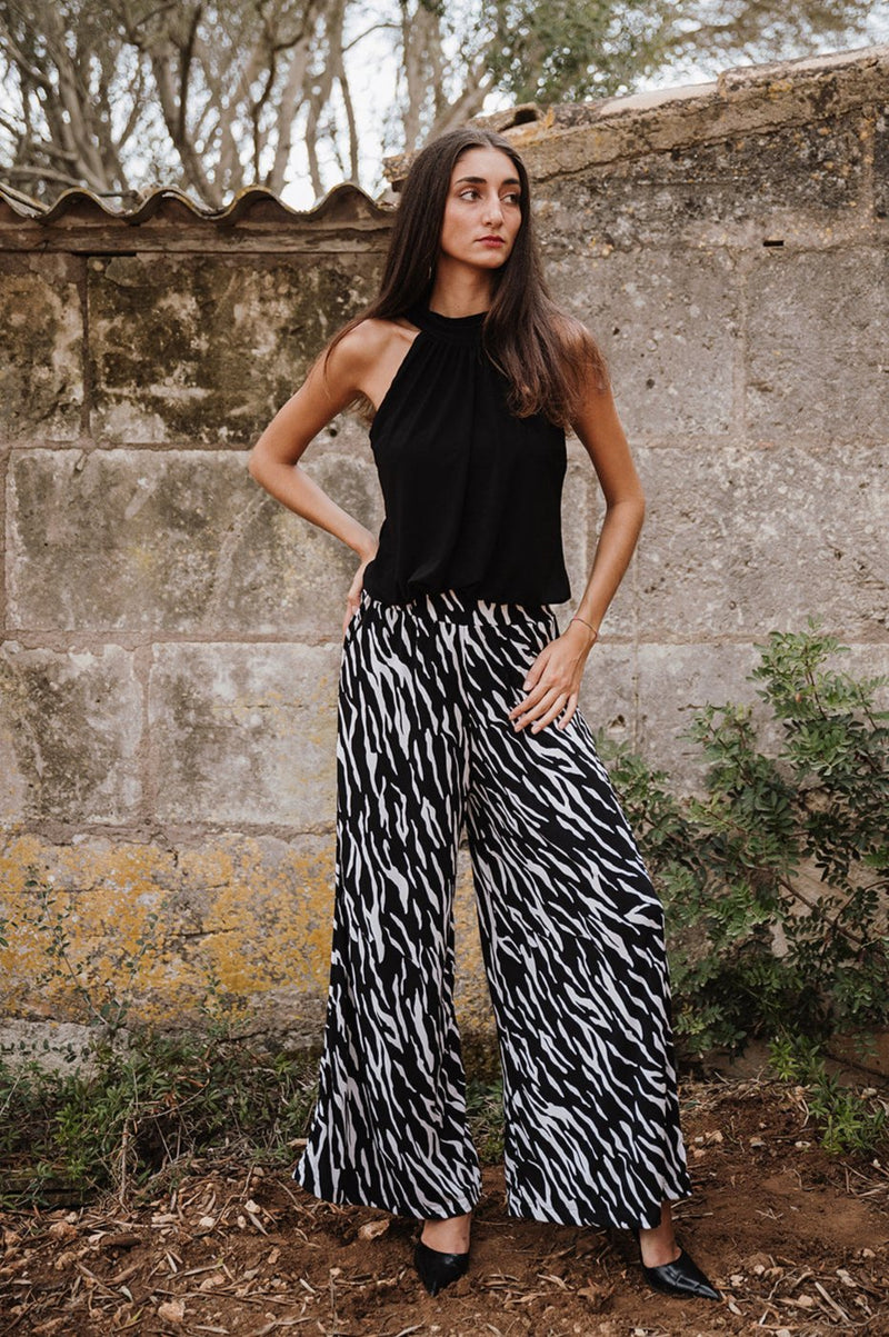 Palazzo trousers - Black Zebra