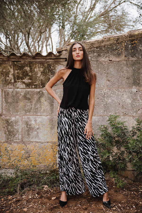 Palazzo trousers - Black Zebra