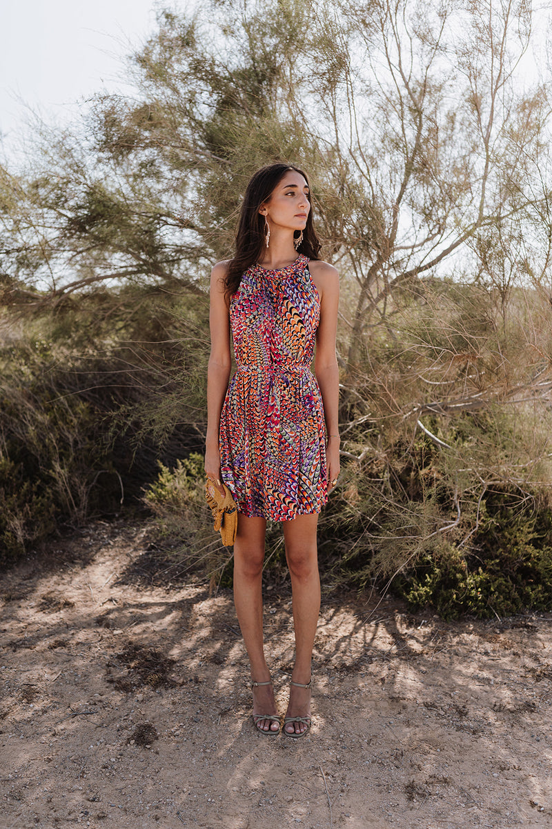 Mini Trapeze Dress - Spring Mosaic