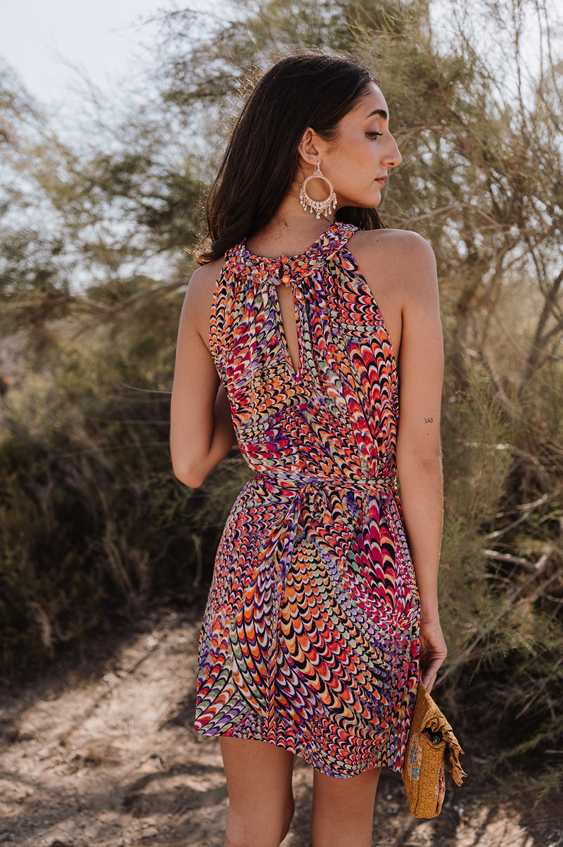 Mini Trapeze Dress - Spring Mosaic